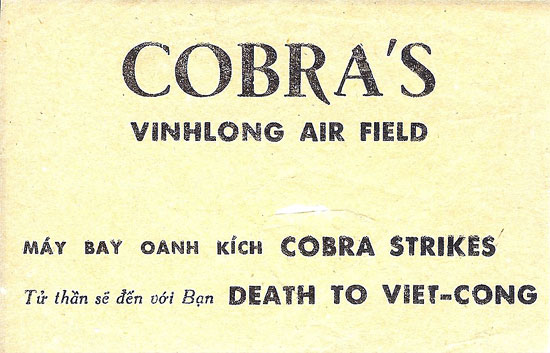 No Words Necessary, Cobra Calling Card 1969-71