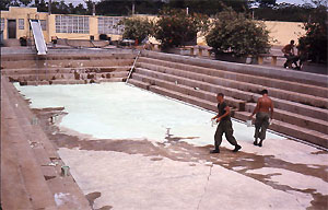 Repainting the Convent pool 1970