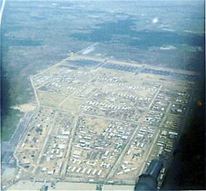 Aerial view taken on approach to Dong-Tam